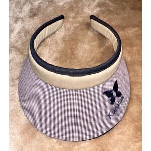 Vintage Kapalua Golf Visor Tan Blue Summer Sun